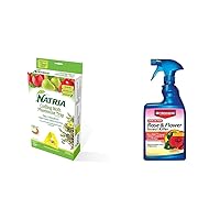 NATRIA Codling Moth Pheromone Trap, Ready-to-Use, (1-Pack) with BioAdvanced Dual Action Rose and Flower Insect Killer, Ready-to-Use, 24 oz