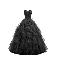 2019 Women's Sweetheart Quinceanera Dresses Tulle Long Prom Party Ball Gown