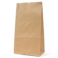 Pack Takeyama XZT00388 Paper Bags, Gusset, Square Bottom Bags, H14, Unbleached, 100 Sheets