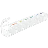 Weekly Pill Organizer Travel Pill Organizer Pill Box 7 Day Large Compartments Portable Easy to Clean for Vitamin Fish Oil Cod Liver Oil Medicine Supplements White