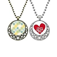Flower Color Dandelion Pendant Necklace Mens Womens Valentine Chain
