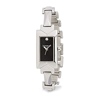 Youngblood Women's Charles DE Gaulle Wrist Watch - Small Rectangle Japanese Movement Timepeace with Mineral Glass Dial and Stainless Steel Bracelet