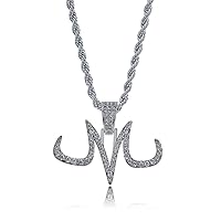 Jewelry Hip Hop Iced Out Bling Magic Logo M Personality Pendant 18K Gold Plated Chain Necklace for Men Women