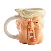 Donald Face Hand-painted Mug Novelty Eye Catching Realistic Ceramic Cup Stationary Holder For Home Office Dormitory Ideal For Office Work