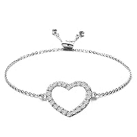 Crystal Heart Slider Bracelets