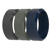 Enso Rings Bevel Classic Silicone Wedding Ring – Hypoallergenic Unisex Wedding Band – Comfortable Band for Active Lifestyle – 8mm Wide, 2.16mm Thick