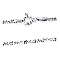 Adabele Authentic Sterling Silver 1.2mm 2mm 3mm 4mm Diamond-Cut Curb Chain Necklace Tarnish Resistant Hypoallergenic Nickel Free Women Men Jewelry Made In Italy (16 inch - 30 inch)