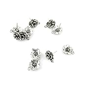 Price per Lot 180 PCS Jewelry Making Charms Antique Silver Tone Color Jewellery Charme Findingss Bulk Wholesale Suppliers Arts Crafts 78243 Flower Earrings