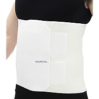 ITA-MED Unisex 12” Abdominal Binder – Helps Recover Post-Surgery, Postpartum & Hernia, Made in USA, White (Small)