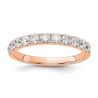 14k Rose Gold Lab Grown Diamond SI1 SI2 G H I 3/4ct Wedding Band Size 7.00 Jewelry for Women