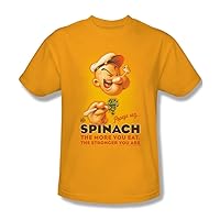 Mens Spinach Retro T-Shirt In Gold