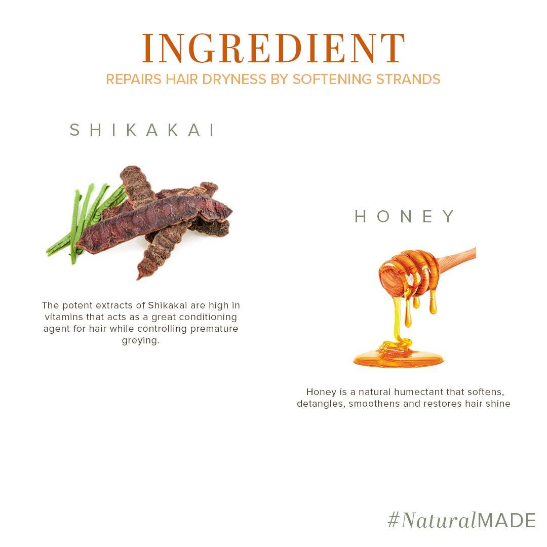 Khadi Natural Herbal Shikakai and Honey Conditioning Conditioner for all Hair Types SLS and Paraben Free (210 ml)