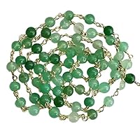 5 Feet Long gem Chrysoprase 6mm rondelle Shape Smooth Cut Beads Wire Wrapped Silver Plated Rosary Chain for Jewelry Making/DIY Jewelry Crafts CHIK-ROS-CH-56072