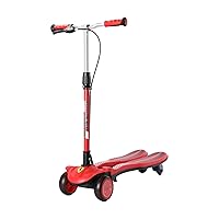 Ferrari Frog Scissors Double Foot Four Wheel Kids Scooter Hand Brake Flushing LED Light Wheels T-Height Height Adjustable Scooter