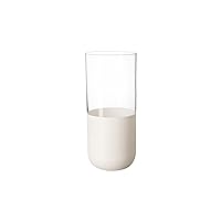 Villeroy & Boch - Manufacture Rock Blanc Long Drink Tumbler Set, 4 pcs. Set of Drinking Glasses for Cocktails and mocktails, 300 ml, Crystal Glass, matt White Slate Look