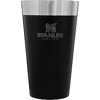 Stanley 02282-127 New Logo, Stacking Vacuum Pint, 1.6 fl oz (0.47 L), Matte Black, Hot and Cold Retention, Beer Tumbler, Outdoor, Watching Sports