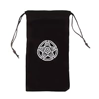 Velvet Pentagram Tarot Card Bag Pouch Black Mini Drawstring Package Storage Bag for Jewelry Makeup Toy