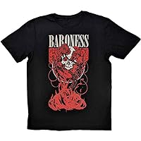 Rock Off officially licensed products Baroness Fleur Skull Band Logo T Shirt