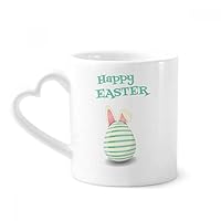 Happy Easter Religion Festival Egg Stripe Mug Coffee Ceramic Drinkware Glass Heart Cup