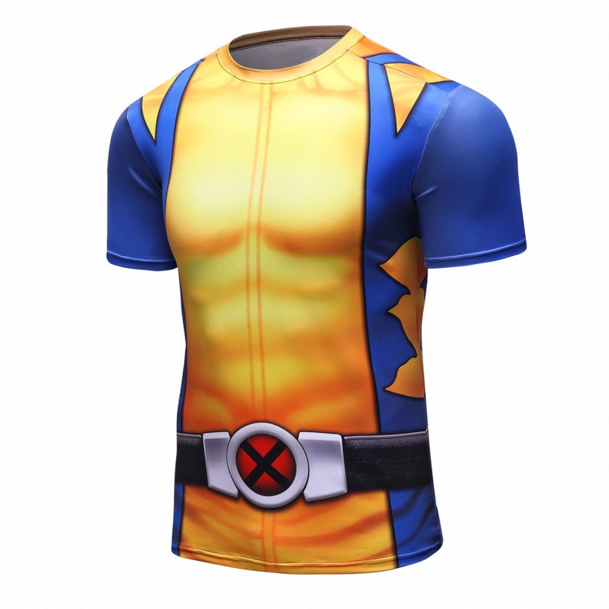 Red Plume Men's Superhero Shirt Sports Fitness T-Shirt Party/Cosplay Short Sleeve
