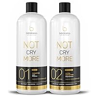 Borabella Nao Chore Mais No More Crying Brazilian Keratin Treatment 2x1000ml | Progressive Brush | Smoothing and Straightening System | Volume Reducer | 100% Straight Hair