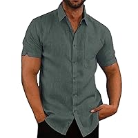 Summer Collar Short Sleeve Korean Men' Business Travel Beach Light Button Shirt