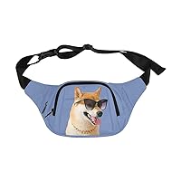 Personalized Fanny Packs with Photo/Name for Man Women - Custom Waist Bags - Custom Pack Bag Suitable for Outdoors Travel Running Hiking Cycling Dog - Personalized Birthday Gift for Dad Mum (Blue)