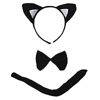 Petitebella Combined Animal Headband Bowtie Tail 3pc Costume