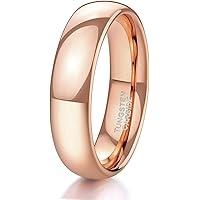 Kriskate & Co. Tungsten Wedding Band Ring for Men Women Rose Gold Domed High Polish Comfort Fit 4-13 TCR167
