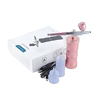 Foreverlily Airbrush Kit with Air Compressor, Portable Cordless Auto Airbrush Gun Kit, Rechargeable Handheld Airbrush Set for Makeup, Cake Decor, Model Coloring, Nail Art, Tattoo (Rose)
