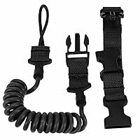 Tactical Sling Adjustable Bungee Tactical Two Point Airsoft Gun Strap System Paintball Gun Sling (Black)