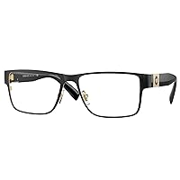 Versace VE 1274 1436 Black Metal Rectangle Eyeglasses 55mm