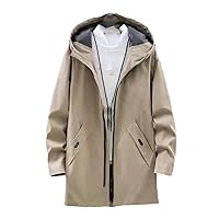 Spring and Autumn Classic In The Long Waterproof Coat Men Casual Loose Comfortable Trench