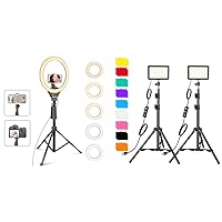 UBeesize 12'' Ring Light with Tripod Stand and LED Studio Streaming Lights Kit for Video Recording&Live Streaming