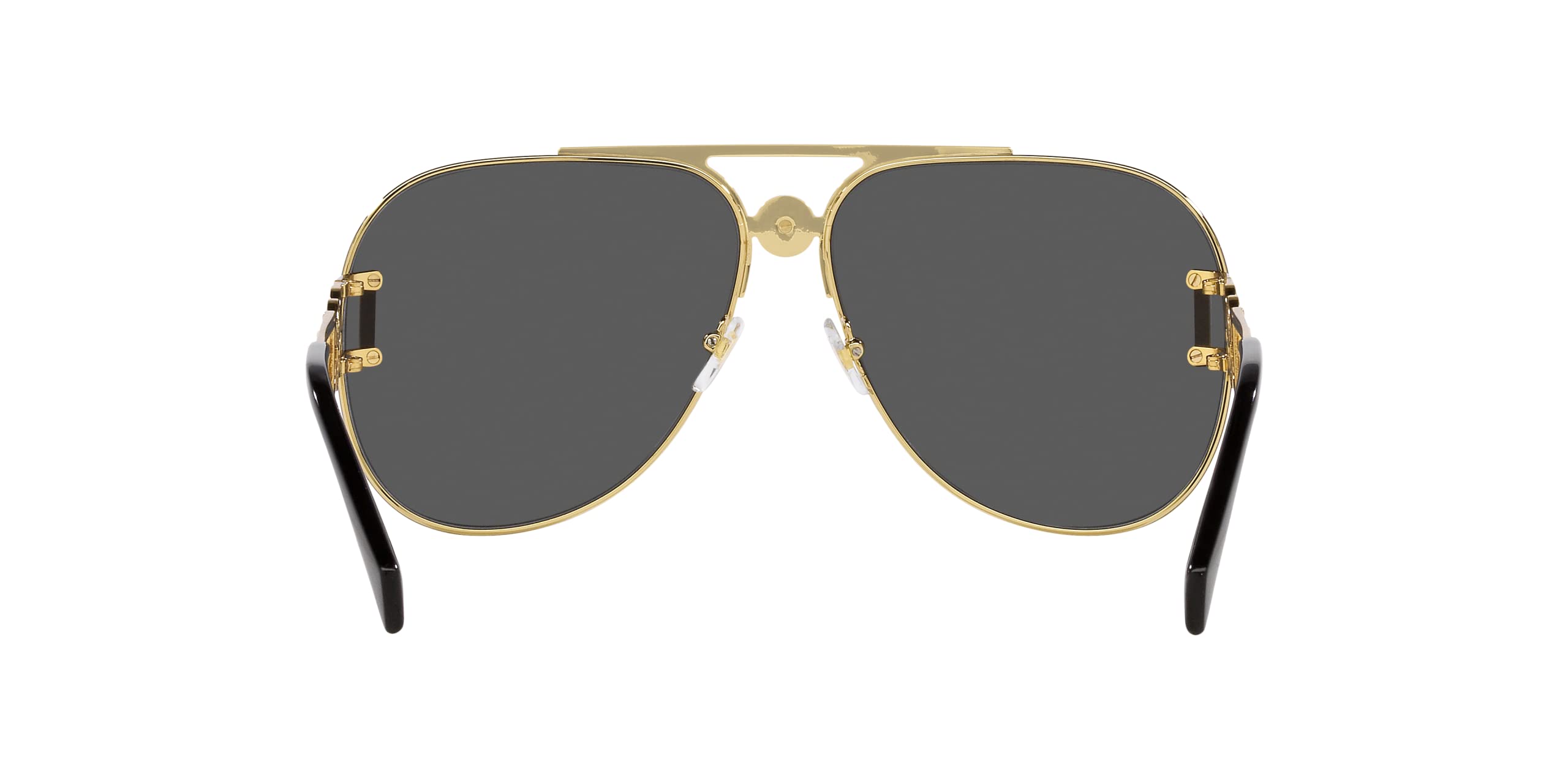 Versace Unisex Sunglasses Gold Frame, Dark Grey Lenses, 63MM