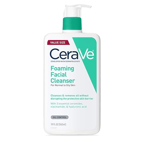 Foaming Facial Cleanser | Daily Face Wash for Oily Skin with Hyaluronic Acid, Ceramides, and Niacinamide| Fragrance Free Paraben Free | 19 Fluid Ounce