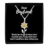 Thank You Boyfriend Necklace Appreciation Gift Gratitude Present Idea Thanks For Always Be There Quote Jewelry Sterling Silver With Box