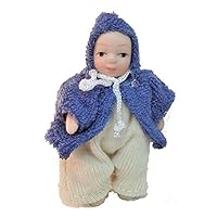 Melody Jane Dollhouse Baby Boy in Blue Jacket Miniature 1:12 Porcelain People
