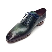 Paul Parkman Green & Purple Handmade Oxfords (ID#OPK215C)