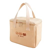Kawaii Lunch Bag for Girls Box Insulated Cute Bags Women Kids (Bear- Bucket)