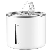 Cat Water Fountain, 108oz/3.2L Cat Fountain with Stainless Steel Tray, Ultra Quiet Pet Water Fountain for Cats Inside with Triple Filtration Cat Fountain Water Bowl, for Cats, Small Dogs