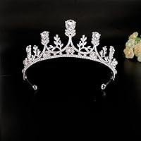 hair jewelry crown tiaras for women Crystal Wedding Bridal Hair Accessories Silver Color Fashion Women Princess Queen Diadems Pearls Head Jewelry Tiaras And Crowns (Metal color : 12)
