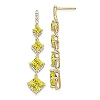 14k Gold Yg Lab Grown Diamond Si1 Si2 G H I Created Yellow Sapp Drop Post Earrings Measures 41.41x Jewelry for Women