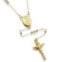 Women&men Silver and Gold Fashion Cross Rosary Pendant Necklace Jesus Beads Cross Hip Hop Necklace