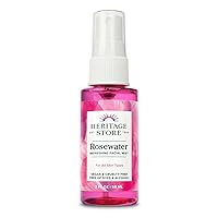 Heritage Store Rosewater Spray Hydrating Mist for Skin & Hair No Dyes or Alcohol, Vegan (2oz)