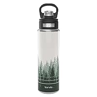 Tervis Green on Green Forest Triple Walled Insulated Tumbler Travel Cup Keeps Drinks Cold, 24oz Wide Mouth Bottle, Stainless Steel