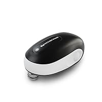 Kitchen Mama One-To-Go Electric Can Opener: Open Cans with One Press- Auto Detect Any Can Shapes, Auto-Stop As Task Completes, Smotth Edge, Handy with Lid Lift, Battery Operated Can Opener (White)