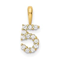 14k Gold Diamond Sport game Number 5 Pendant Necklace Measures 13.53x5.13mm Wide 1.79mm Thick Jewelry for Women