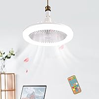 BomKra Ceiling Fan with Lighting 30 W, LED Ceiling Light with Remote Control, Timer, 3 Colours, Dimmable, 3 Speeds, Silent Ceiling Fan Lamp for Bedroom, Living Room (White)