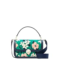Kate Spade Lily Blooms Printed Canvas Flap Top Handle Satchel Crossbody Green